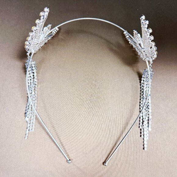 Angel Wings Headband, Hair Accessories for Girl, Goddess Headdress, Silver Crown - Picture 7 of 9